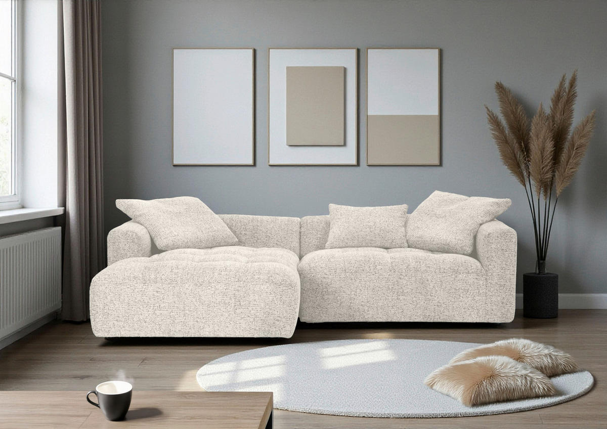 ECKSOFA Creme, Beige  - Beige/Creme, KONVENTIONELL, Kunststoff/Textil (170/276cm) - Carryhome