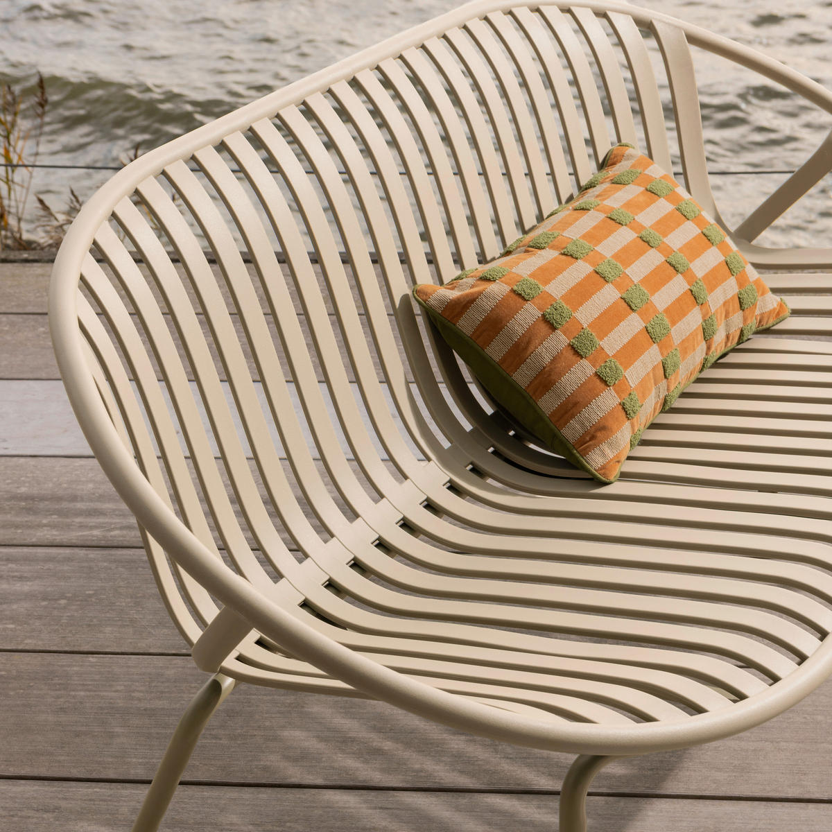GARTENBANK 81/73/72 cm   - Sandfarben, MODERN, Kunststoff/Metall (81/73/72cm) - Livetastic