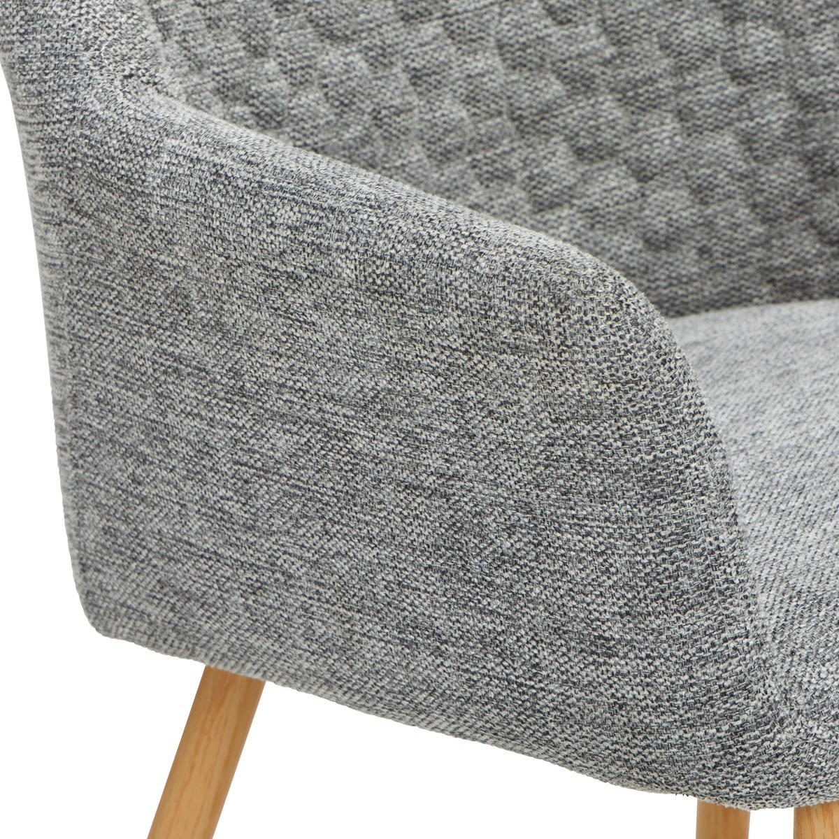 ARMLEHNSTUHL  in Eisen Webstoff  - Eichefarben/Grau, KONVENTIONELL, Holz/Textil (56,5/80/58cm) - Livetastic