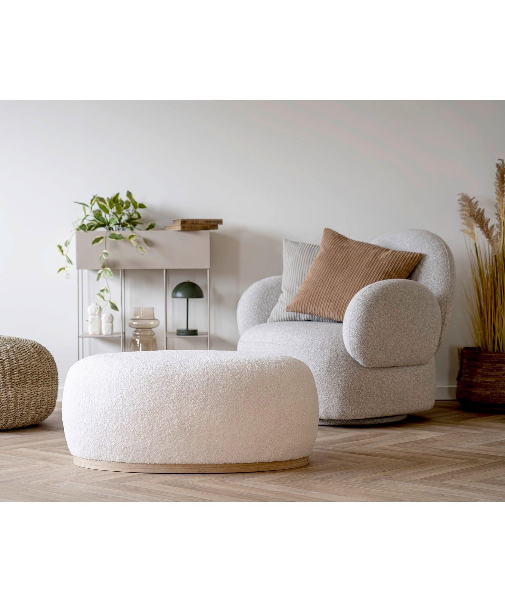 POUF - Weiß, Basics, Textil (54,5/36/88,5cm)