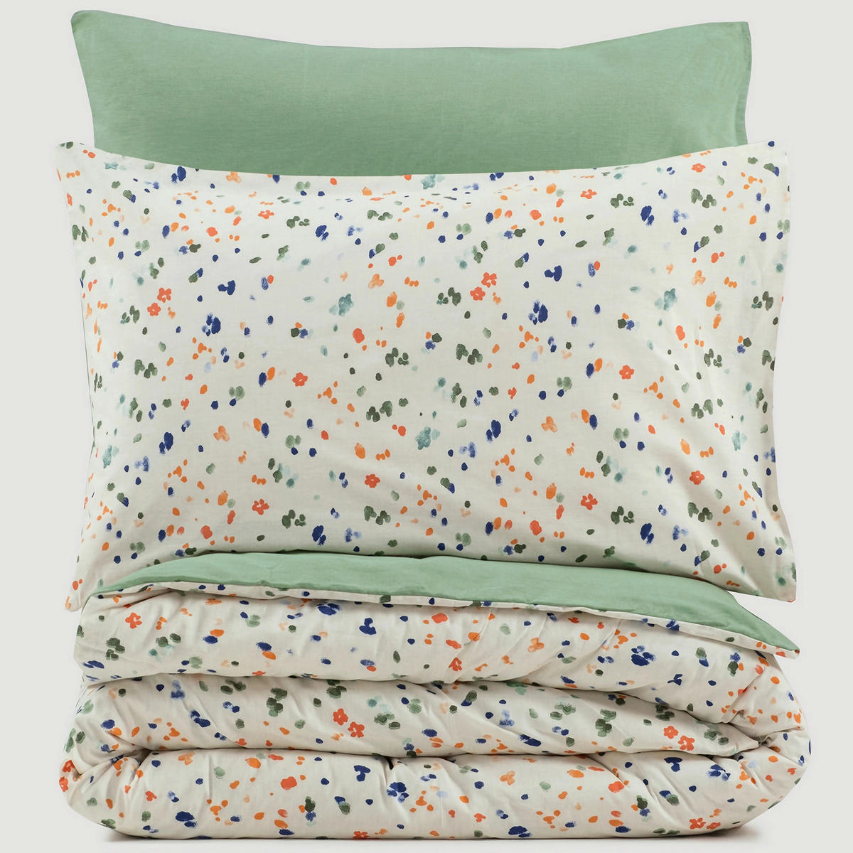 BETTWÄSCHE 135/200 cm  - Multicolor/Grün, Basics, Textil (135/200cm)