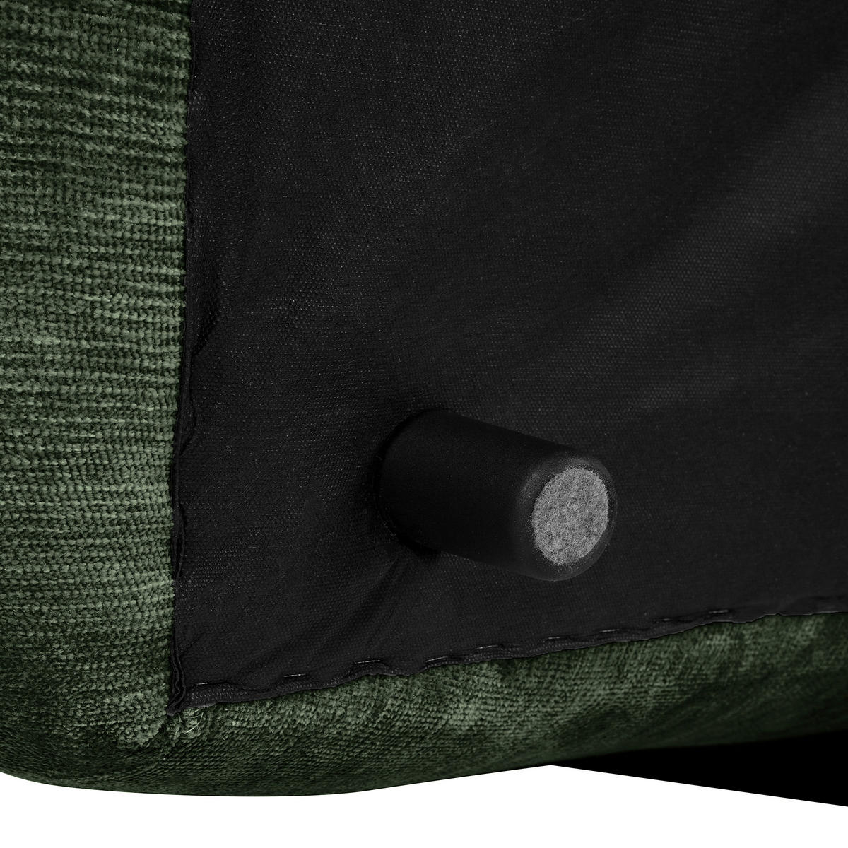 XXL-SESSEL in Chenille Dunkelgrün  - Dunkelgrün/Schwarz, Modern, Kunststoff/Textil (182/87/184cm) - Trendmanufaktur