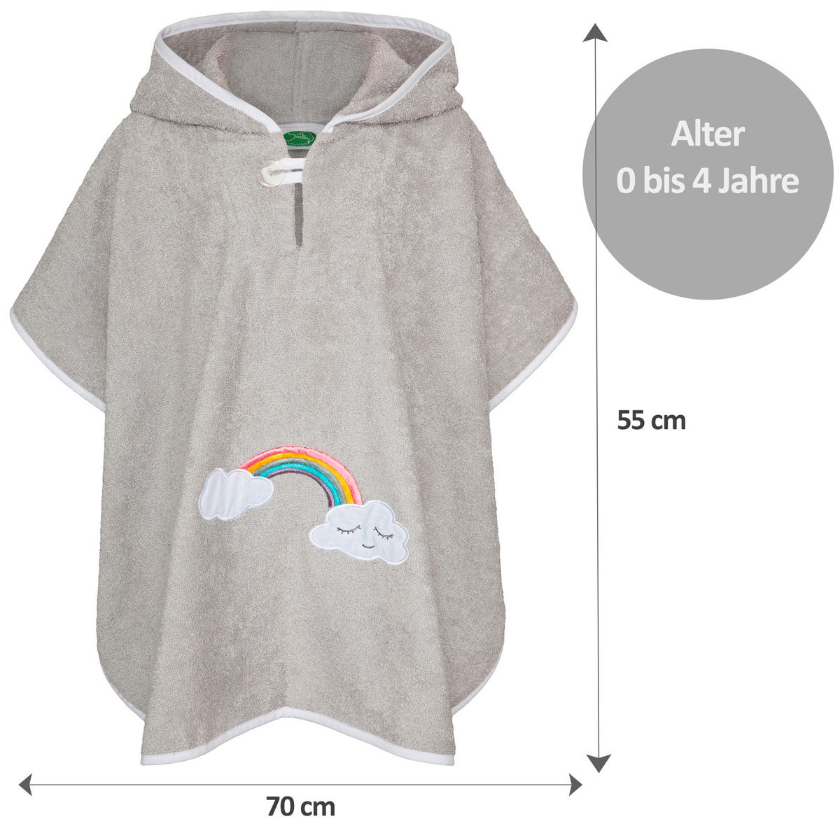 KAPUZENBADETUCH    - Grau, Basics, Textil (70/55cm)