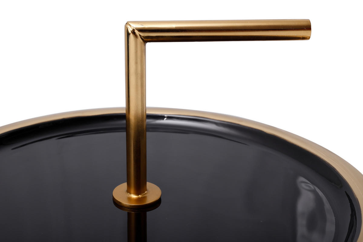 BEISTELLTISCH in Metall 38/38/23,5 cm  - Goldfarben/Schwarz, Design, Metall (38/38/23,5cm) - Kayoom