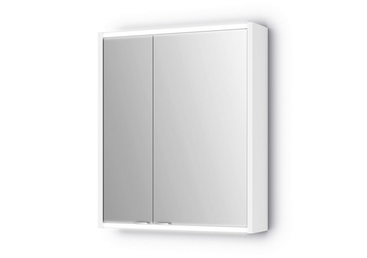 SPIEGELSCHRANK 60/71,4/15,2 cm  - Chromfarben/Weiß, KONVENTIONELL, Glas/Holz (60/71,4/15,2cm) - Xora