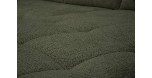 ECKSOFA Dunkelgrün Chenille Armlehnenkissen, Rücken echt, Sitztiefenverstellung  - Dunkelgrün/Schwarz, KONVENTIONELL, Textil/Metall (313/215cm) - Hom`in