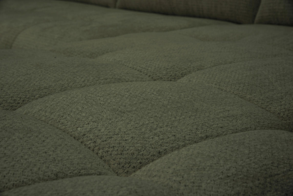 ECKSOFA Dunkelgrün Chenille Armlehnenkissen, Rücken echt, Sitztiefenverstellung  - Dunkelgrün/Schwarz, KONVENTIONELL, Textil/Metall (313/215cm) - Hom`in