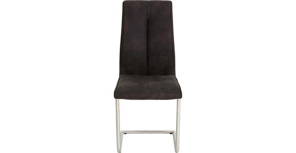SCHWINGSTUHL Velours, Mikrofaser Anthrazit, Edelstahlfarben - Edelstahlfarben/Anthrazit, Design, Textil/Metall (46/104/53cm) - Dieter Knoll