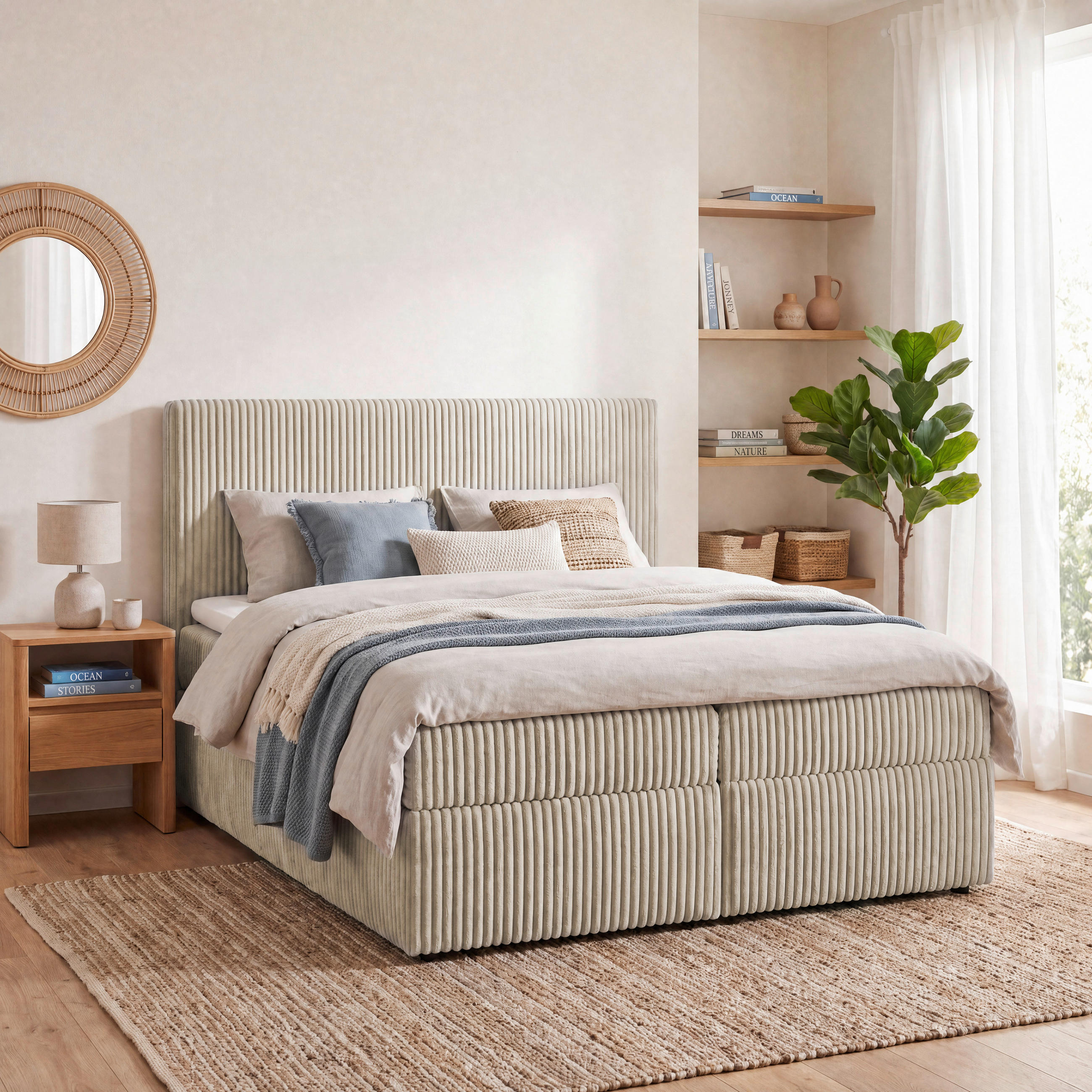 BOXBETT 180/200 cm,  in Grau, gepolstertes Kopfteil, Bettkasten, Topper, Matratzen, H3 + H3 = fest  - Schwarz/Grau, Basics, Kunststoff/Textil (180/200cm) - Chameo