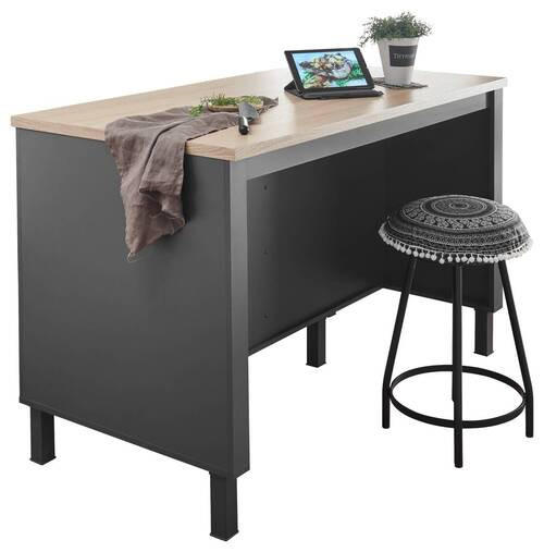 INSULĂ DE BUCĂTĂRIE 138/90/75 cm - stejar Sonoma/antracit, Design, material pe bază de lemn (138/90/75cm) - Xora