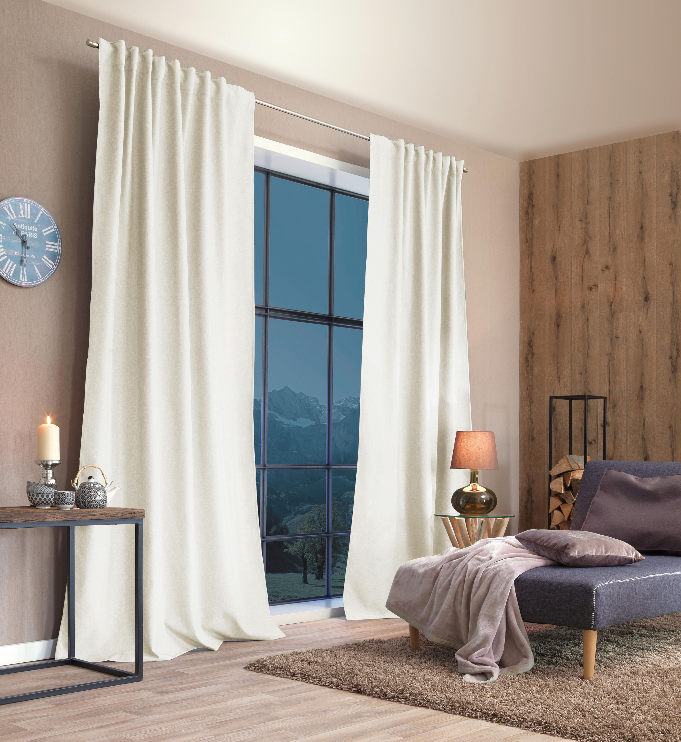 WÄRMESCHUTZVORHANG ESKIMO blickdicht 135/225 cm   - Weiß, Basics, Textil (135/225cm)