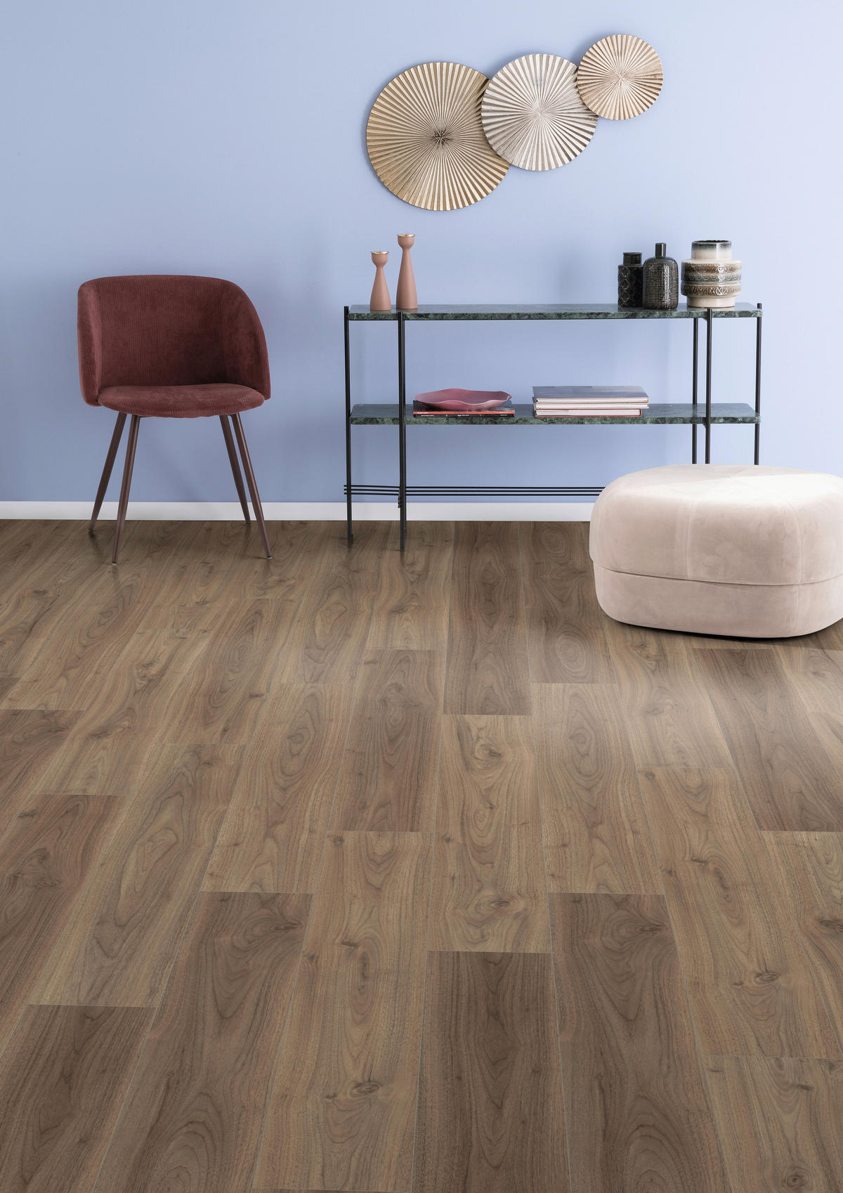 LAMINATBODEN Langley Nussbaum EGGER Nature Sense Aqua  per  m² - Hellbraun/Nussbaumfarben, KONVENTIONELL, Holzwerkstoff (129.2/19.3/0.8cm) - Egger Holzwerkstoffe