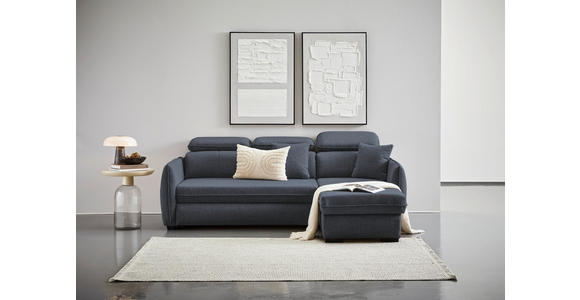 ECKSOFA in Flachgewebe Dunkelgrau  - Dunkelgrau/Schwarz, MODERN, Kunststoff/Textil (182/237cm) - Carryhome