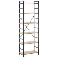 REGAL Schwarz, Eichefarben  - Eichefarben/Schwarz, Design, Holzwerkstoff/Metall (60/184/34cm)