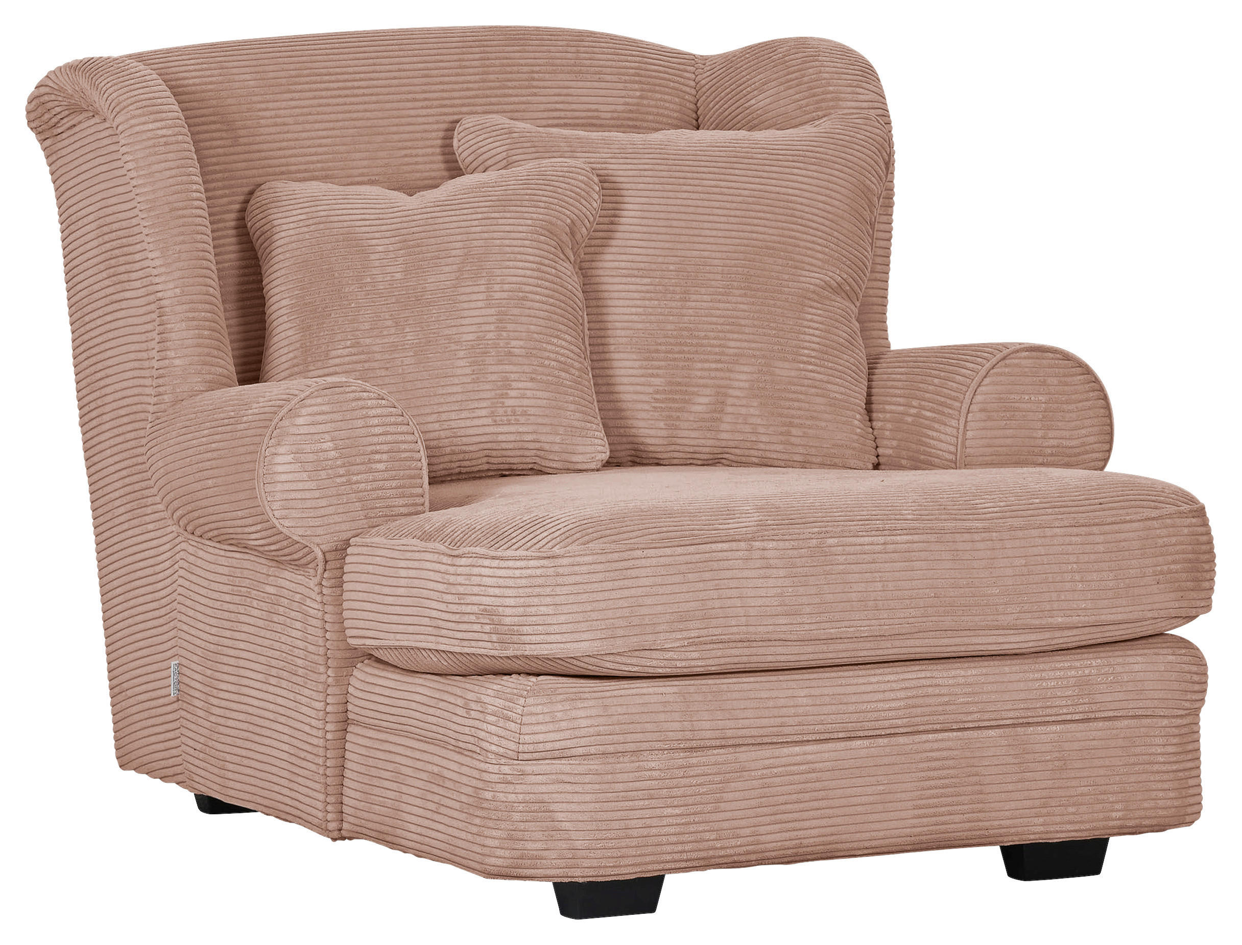 XXL KŘESLO, textil, růžová - tmavě hnědá/růžová, Design, dřevo/textil (121/100/140cm) - Ambia Home