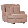 XXL-SESSEL in Cord Rosa  - Beige/Dunkelbraun, Design, Holz/Textil (121/100/140cm) - Ambia Home
