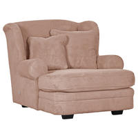 XXL-SESSEL Cord Rosa    - Beige/Dunkelbraun, Design, Holz/Textil (121/100/140cm) - Ambia Home