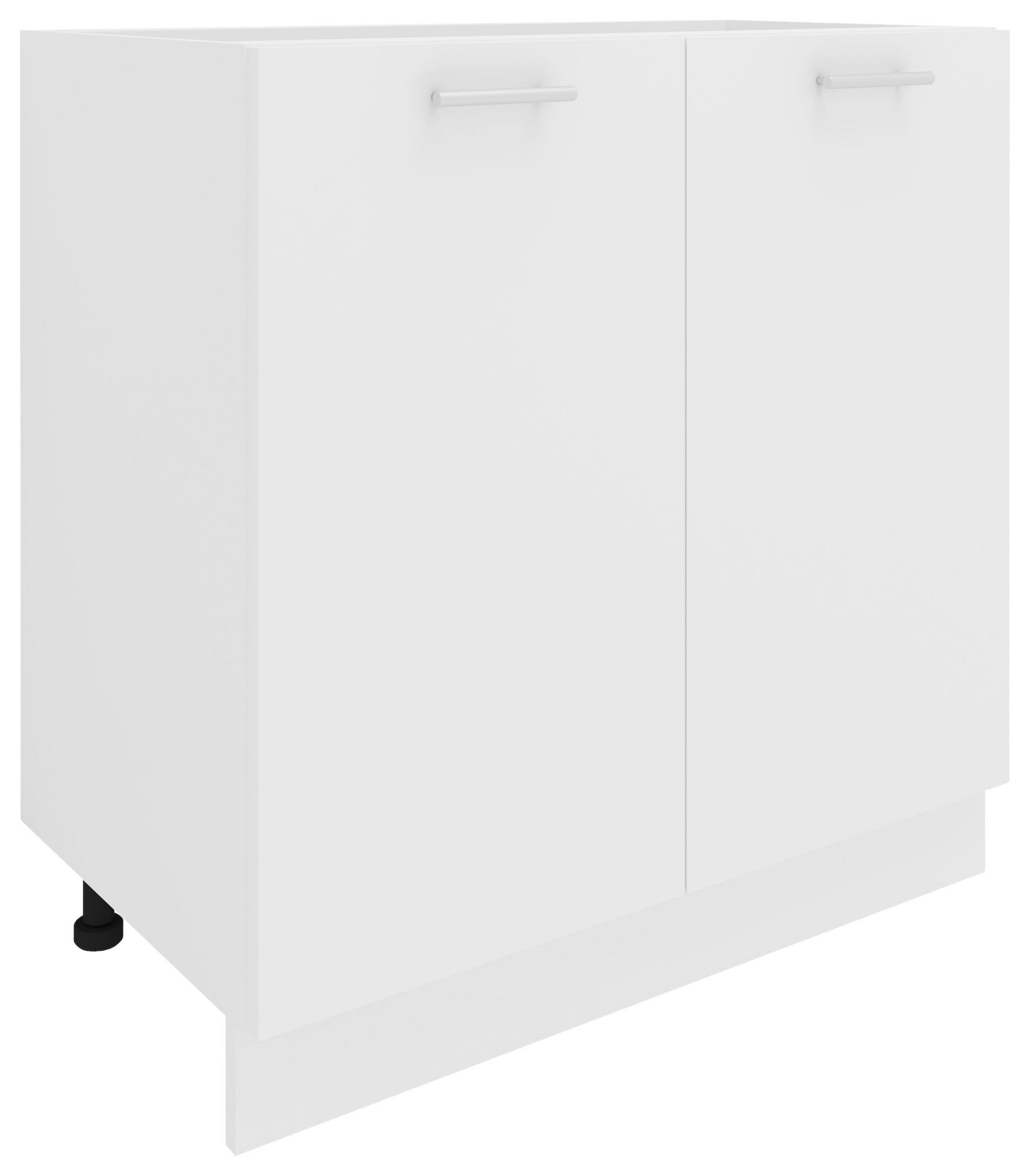 UNTERSCHRANK Weiß - Alufarben/Schwarz, KONVENTIONELL, Holzwerkstoff/Kunststoff (80/82/46cm) - MID.YOU