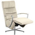 RELAXSESSEL in Leder Creme  - Chromfarben/Creme, Design, Leder/Metall (64/112/80cm) - Cantus