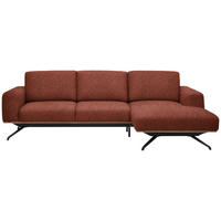 ECKSOFA in Struktur Rostfarben  - Rostfarben/Schwarz, Design, Textil/Metall (262/157cm) - Novel