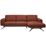 ECKSOFA in Struktur Rostfarben  - Rostfarben/Schwarz, Design, Textil/Metall (262/157cm) - Novel