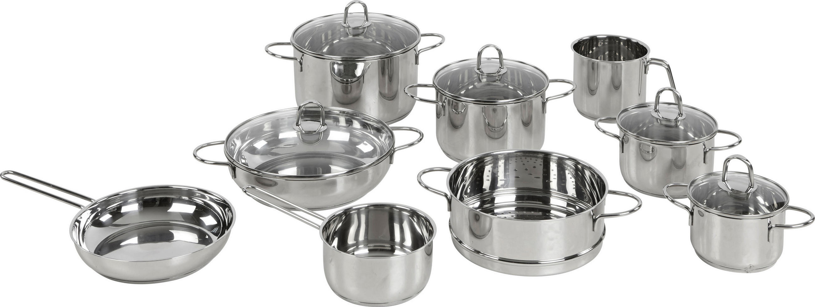 Kochtopfset Jörg 14 -Teilig. Edelstahl, mit Deckel