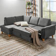 ECKSOFA in Flachgewebe Hellgrau  - Eichefarben/Hellgrau, Design, Holz/Textil (185/253cm) - Cantus