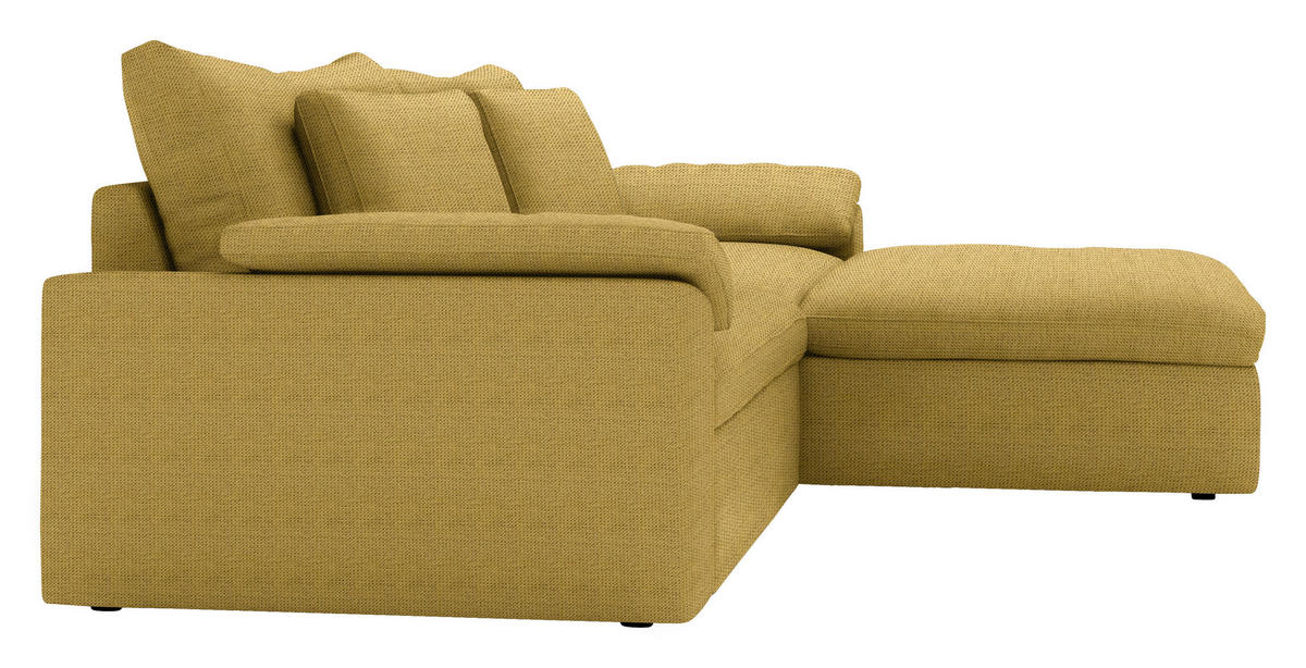 ECKSOFA  Chenille Currygelb  - Currygelb/Schwarz, Modern, Kunststoff/Textil (306/198cm) - Carryhome