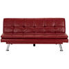 SCHLAFSOFA Lederlook Rot  - Silberfarben/Rot, Basics, Textil/Metall (182/84/92cm) - MID.YOU