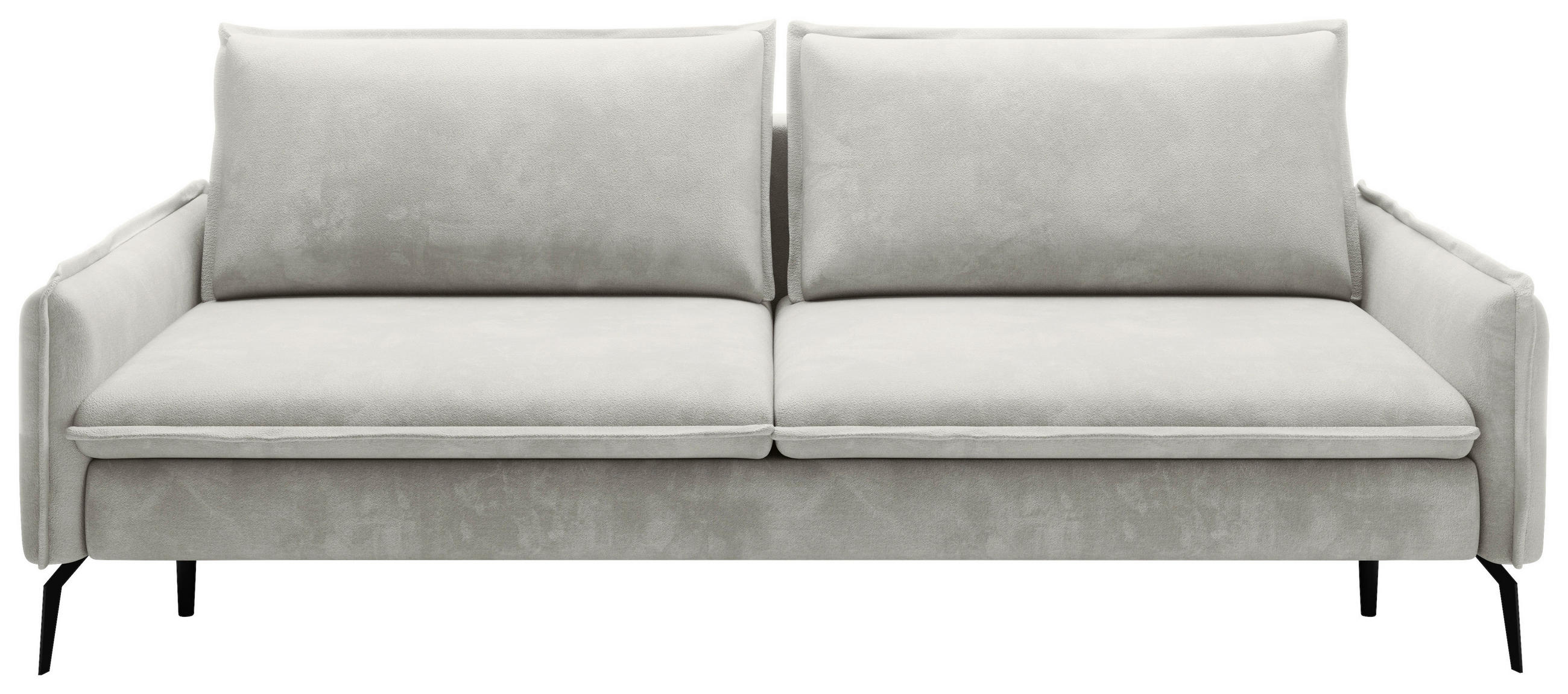 SCHLAFSOFA in Chenille Creme  - Creme/Schwarz, KONVENTIONELL, Textil/Metall (223/89/107cm) - Carryhome