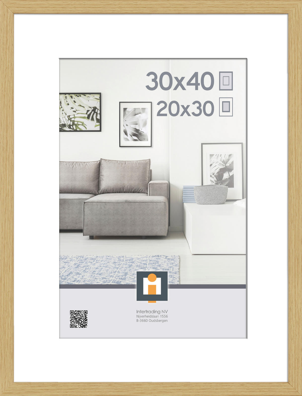 RÁM NA OBRAZY, 1 foto 30 cm x 40 cm - prírodná farba, Basics, plast (32/42/2,5cm)