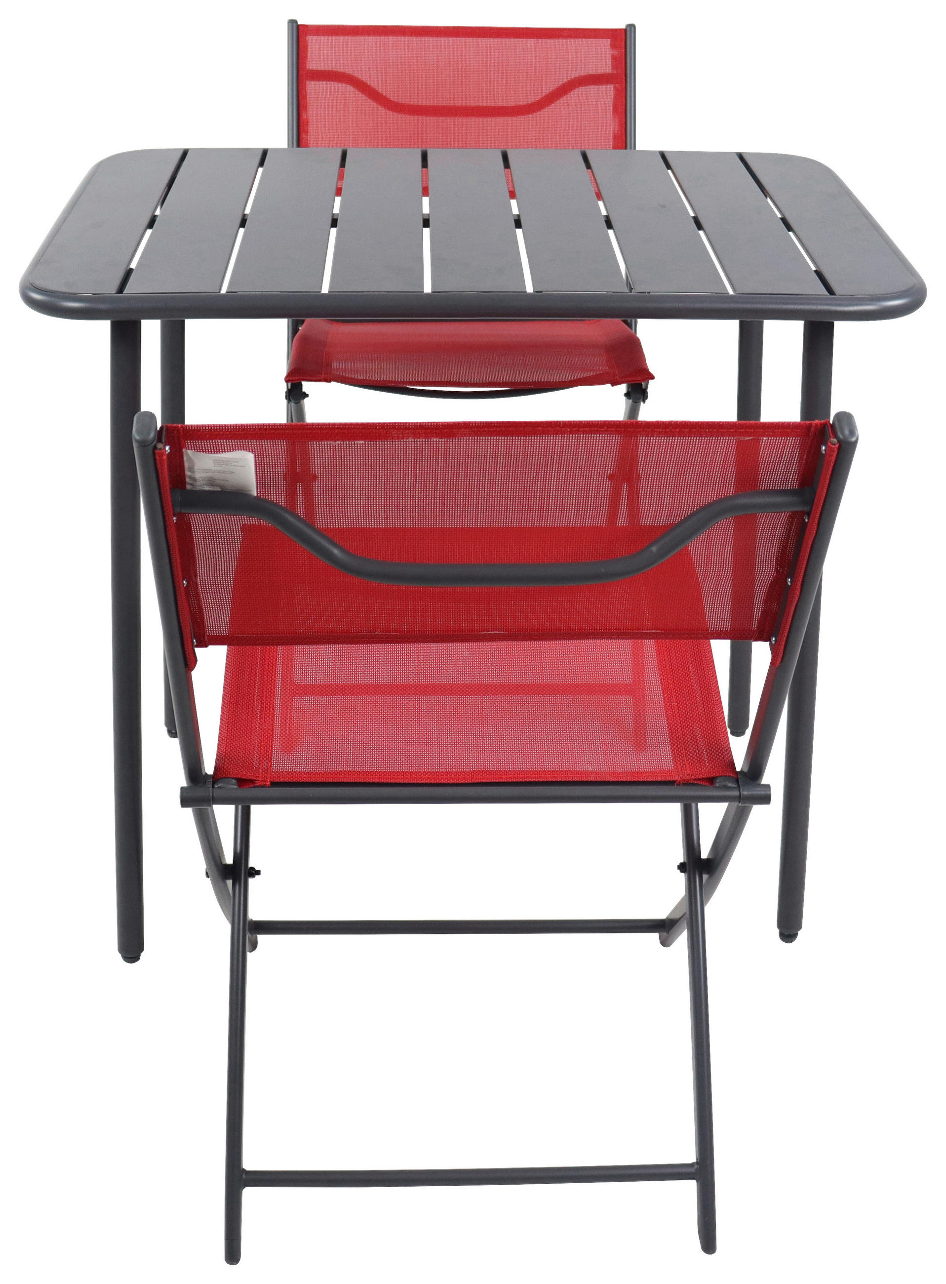 GARTENSET  3-teilig  - Rot/Schwarz, Modern, Kunststoff/Textil - Ambia Garden