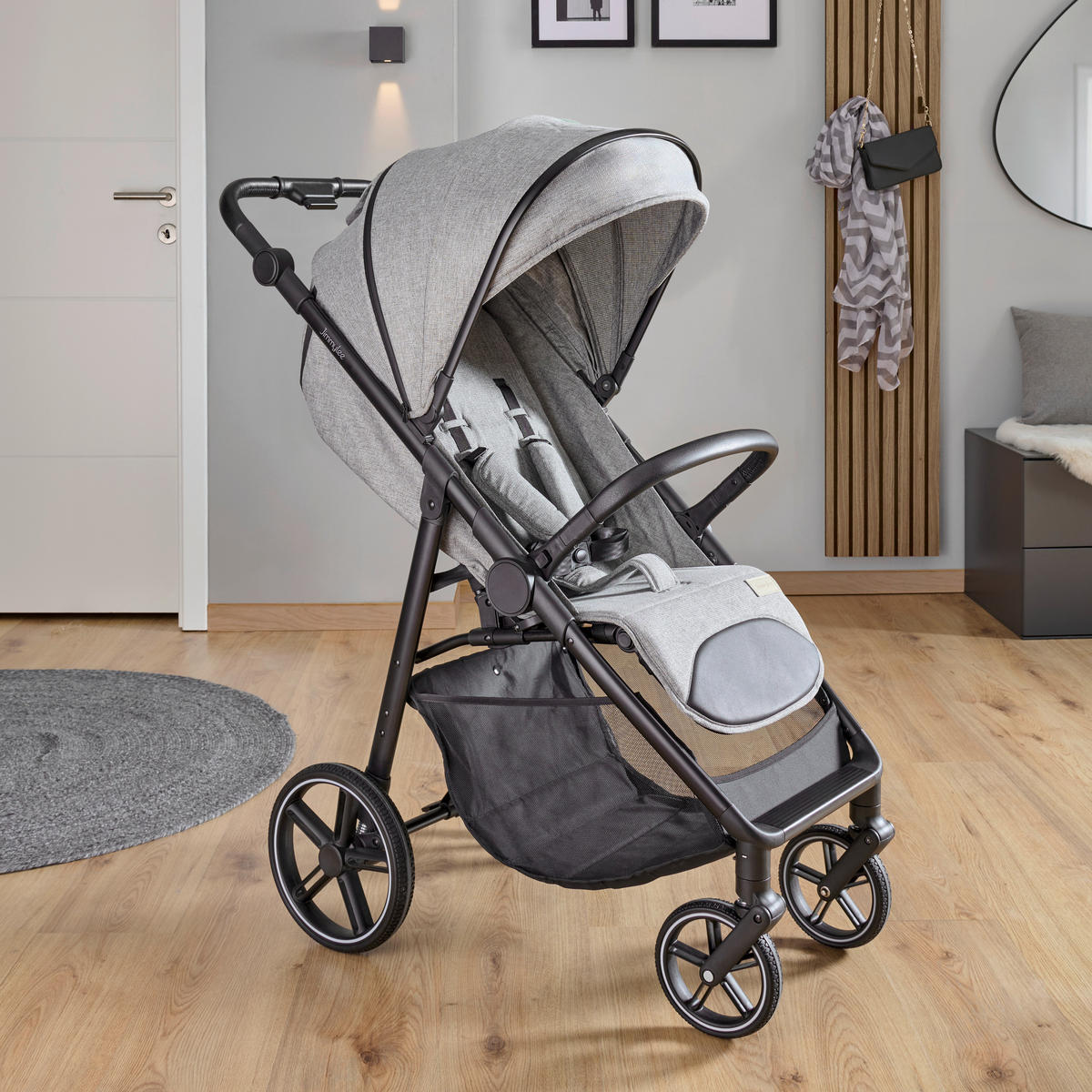 BUGGY  - Schwarz/Grau, Trend, Kunststoff/Textil (55/56/107cm) - Jimmylee