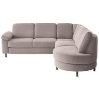 ECKSOFA Flachgewebe Rosa  - Schwarz/Rosa, Konventionell, Textil/Metall (248/252cm) - Beldomo Comfort
