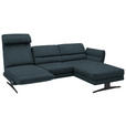 ECKSOFA  in Flachgewebe Petrol  279-327/176-217 cm  - Petrol/Schwarz, Design, Textil/Metall (279-327/176-217cm) - Dieter Knoll