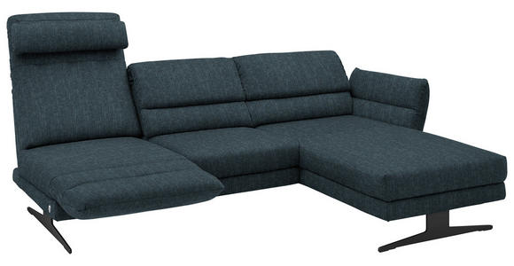 ECKSOFA  in Flachgewebe Petrol  279-327/176-217 cm  - Petrol/Schwarz, Design, Textil/Metall (279-327/176-217cm) - Dieter Knoll