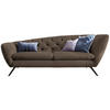 CHESTERFIELD-SOFA Mikrofaser Schwarz, Hellbraun  - Hellbraun/Schwarz, Design, Textil/Metall (223/84/90cm) - Pure Home Lifestyle