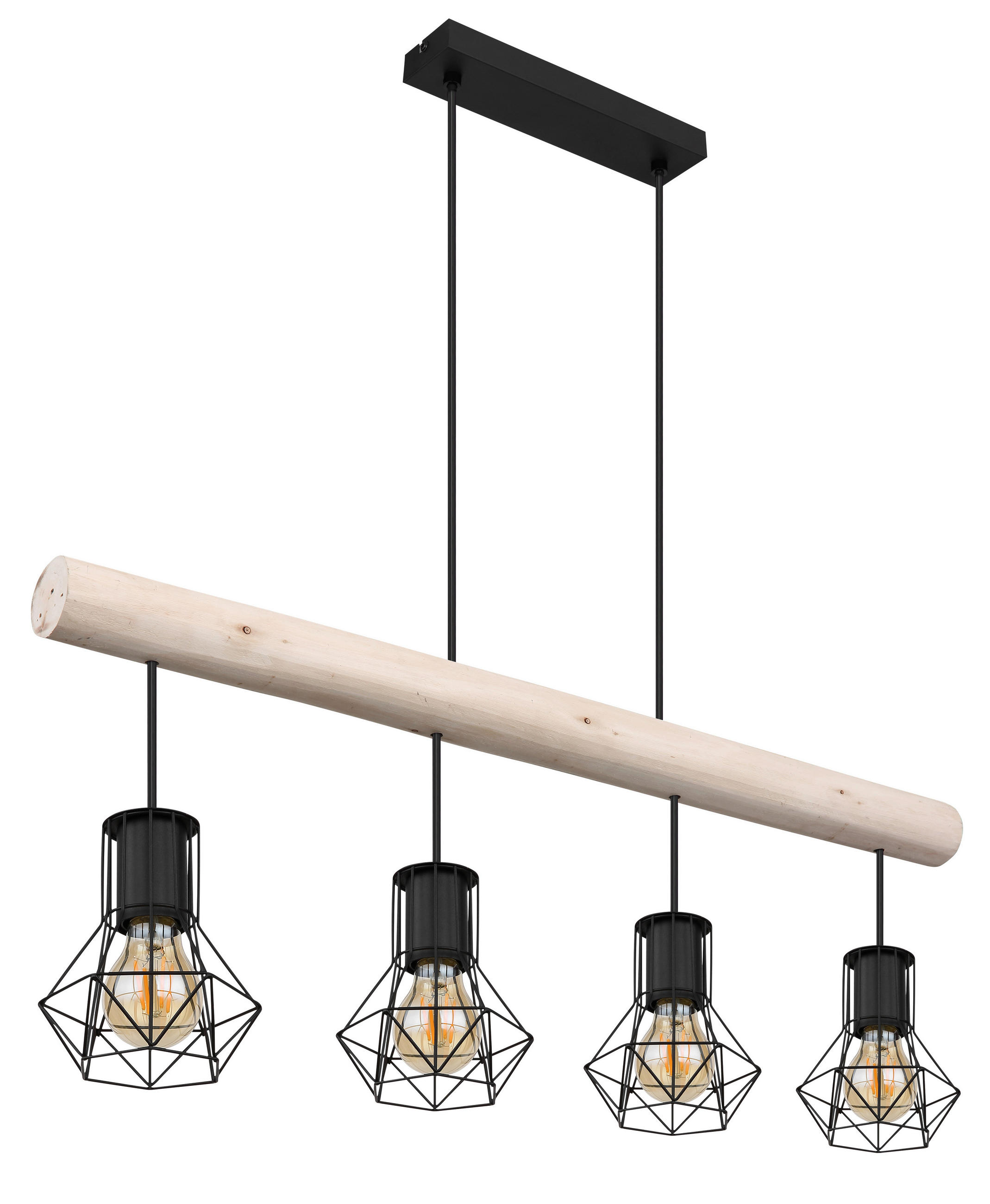 LAMPĂ SUSPENDATĂ 82/13,3/120 cm  - culoare natur/negru, Natur, plastic/lemn (82/13,3/120cm) - Globo