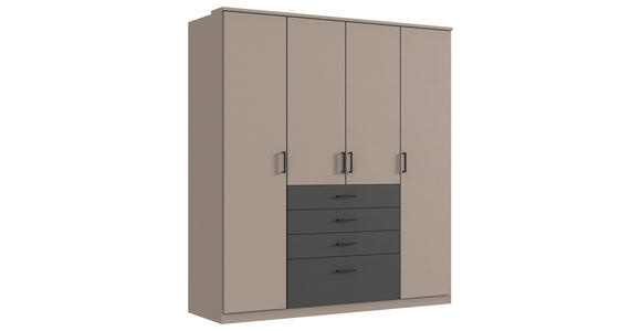 KLEIDERSCHRANK in Graphitfarben, Grau - Schwarz/Graphitfarben, KONVENTIONELL, Holzwerkstoff/Kunststoff (180/199/58cm) - Carryhome