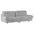 BIGSOFA Plüsch Silberfarben  - Silberfarben/Schwarz, KONVENTIONELL, Kunststoff/Textil (262/70/115cm) - Ambia Home