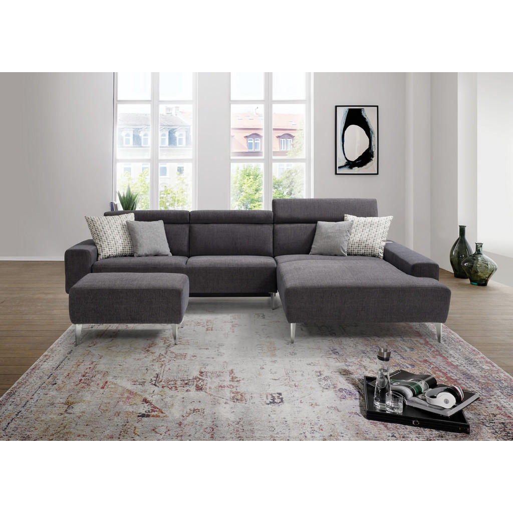 Thumbnail - Sedda Ecksofa, Natur, Textil, Uni, 3-Sitzer, Ottomane links, L-Form, 308x205 cm, Stoffauswahl, planbar, seitenverkehrt e...