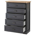 KOMMODE , 93/121/41 cm, 5 Schublade(n)  - Schwarz/Graphitfarben, Design, Holzwerkstoff/Metall (93/121/41cm) - Landscape