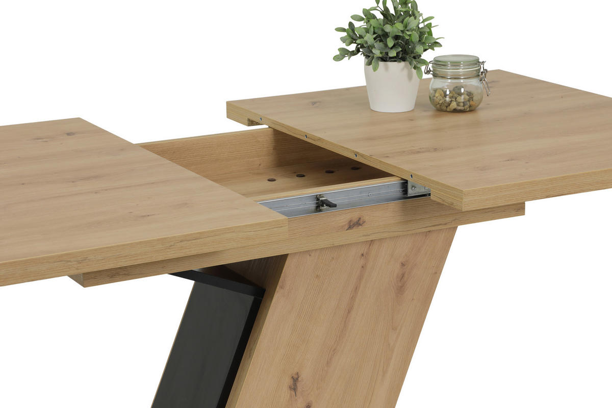 ESSTISCH in Holzwerkstoff 140-180/90/76 cm  - Schwarz/Eiche Artisan, KONVENTIONELL, Holzwerkstoff (140-180/90/76cm) - Carryhome