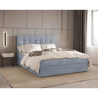 BOXBETT 140/200 cm,  in Blau, Bettkasten, Topper,  - Blau/Schwarz, MODERN, Holz/Kunststoff (140/200cm) - MID.YOU
