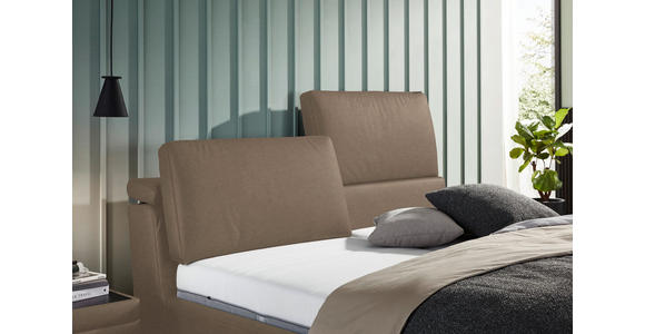 POLSTERBETT Matratze, Lattenrost Hellbraun 180/200 cm - Hellbraun/Anthrazit, Design, Holz/Textil (180/200cm) - Johann Jakob