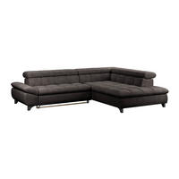 ECKSOFA Graubraun Chenille  - Chromfarben/Graubraun, KONVENTIONELL, Textil/Metall (312/234cm) - Livetastic