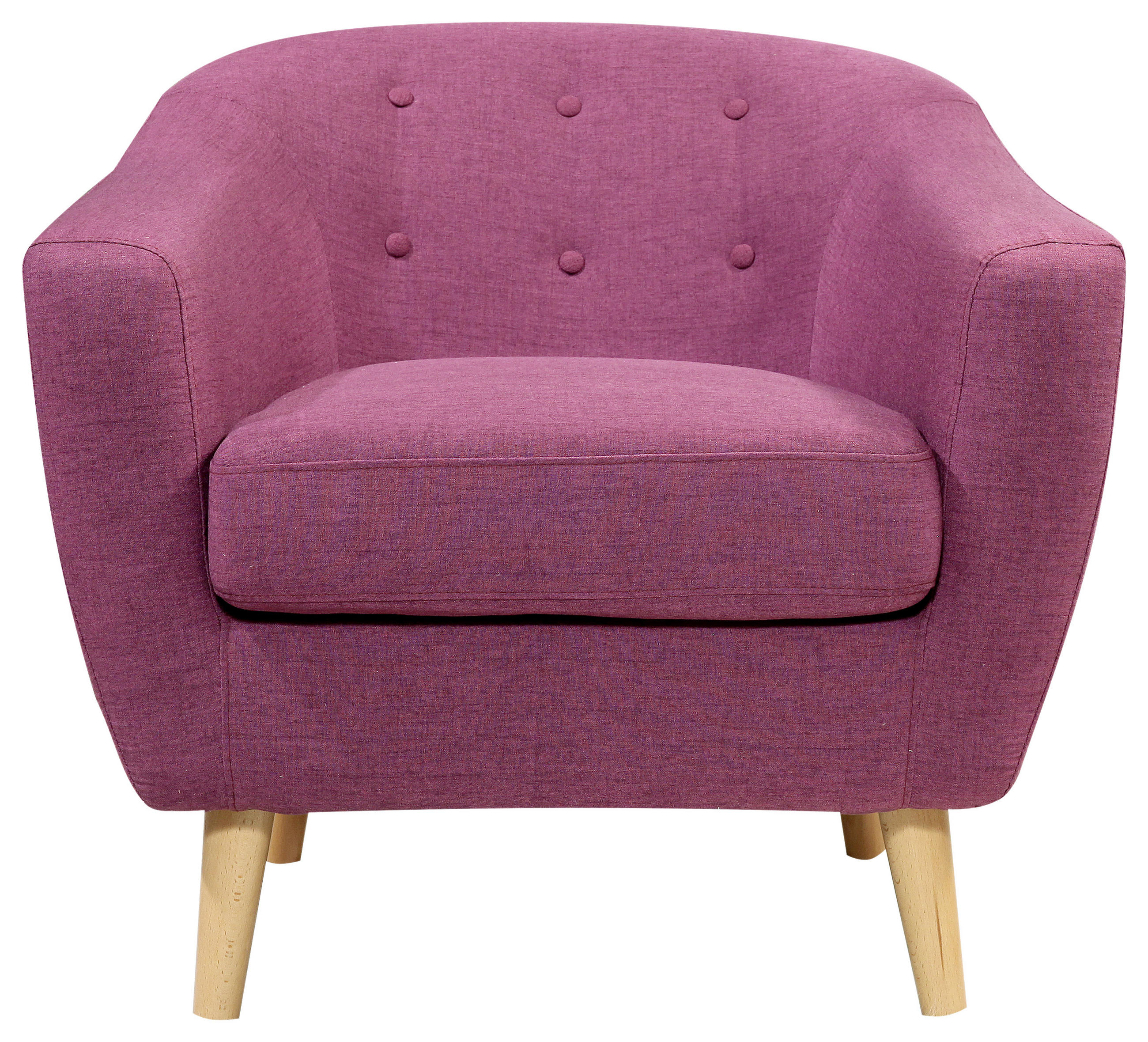 FOTELJ, vijolična les, tekstil - vijolična, Design, tekstil/les (81/74/75cm) - Ti'me