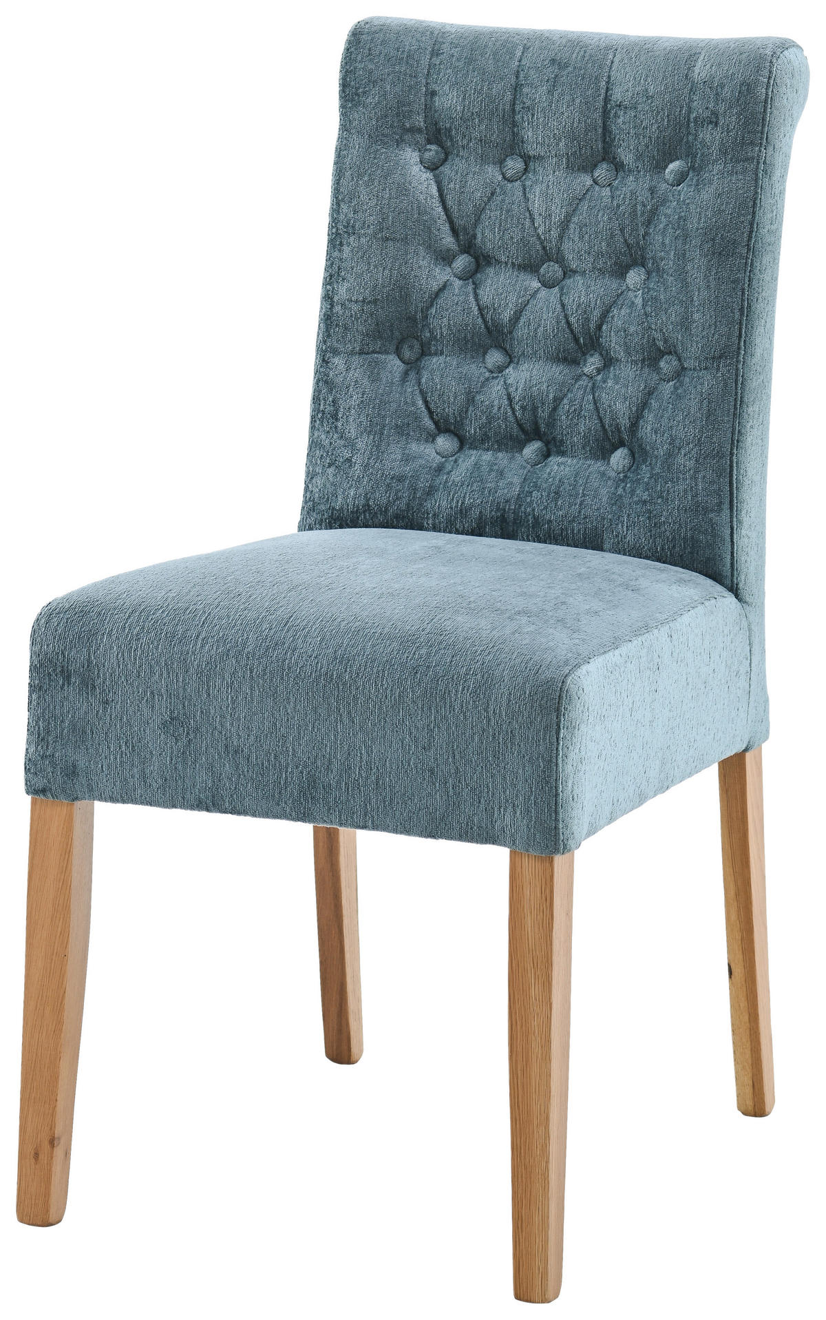 STUHL Chenille Jadegrün, Eichefarben Eiche massiv  - Jadegrün/Eichefarben, KONVENTIONELL, Holz/Textil (46,5/91/65cm) - Cantus