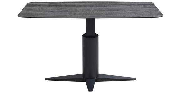 ESSTISCH in Metall, Glas, Keramik 180/90/76-106 cm  - Dunkelgrau/Schwarz, Design, Glas/Keramik (180/90/76-106cm) - Belluti