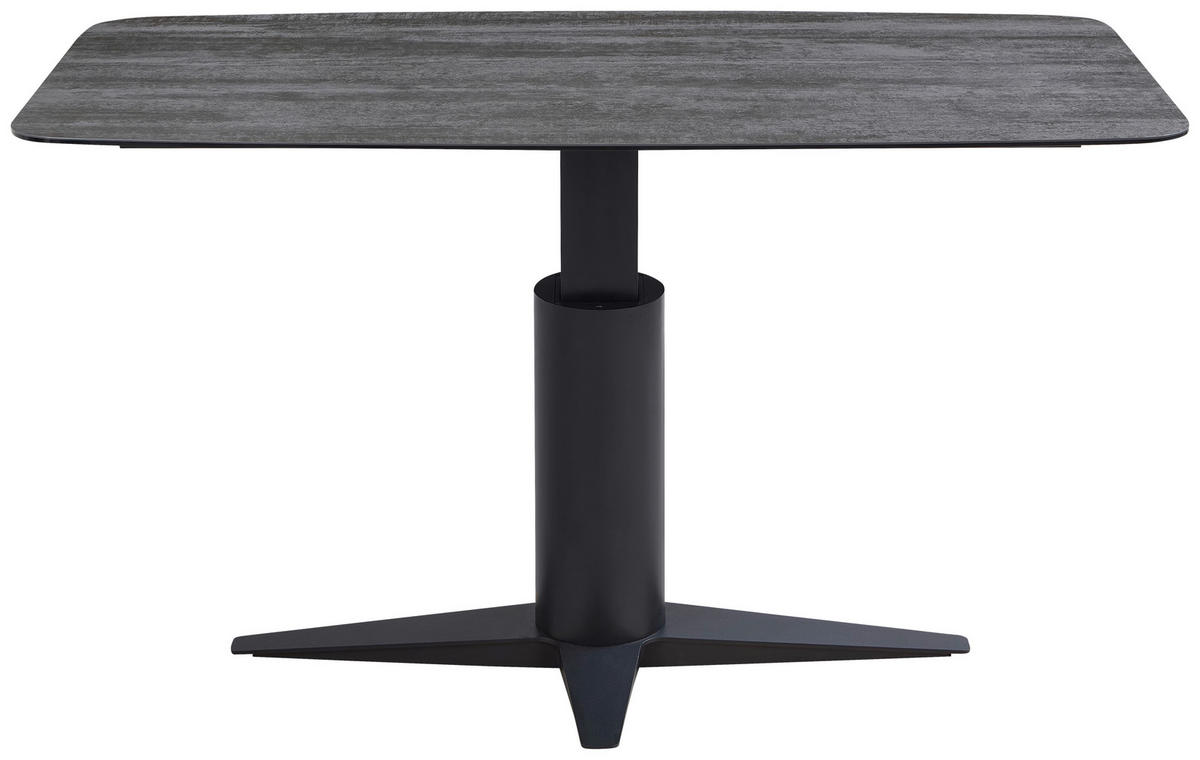 ESSTISCH in Metall, Glas, Keramik 180/90/76-106 cm  - Dunkelgrau/Schwarz, Design, Glas/Keramik (180/90/76-106cm) - Emilio Belluti